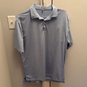 Peter Millar Light Blue Striped Polo